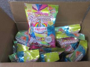 lot 241 image: 12- 2.65 oz Popcornopolis Unicorn P...