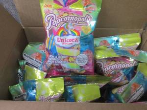 lot 242 image: 12- 2.65 oz Popcornopolis Unicorn P...