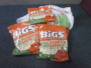 lot 247 image: 6- 5 oz Bigs Dill Pumpkin Seeds...