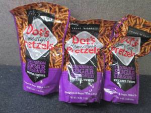lot 275 image: 3- 16 oz Dots Cinnamon Sugar Pretz...