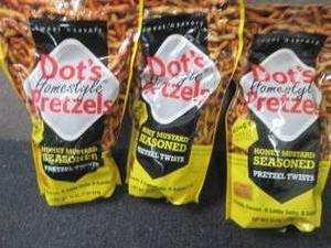 lot 276 image: 3- 16 oz Dots Honey Mustard Pretze...