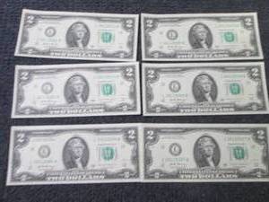 lot 456 image: 6 Sequential, Uncirculated $2 Bills...