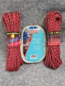 lot 5 image: Rope Lot, Like New (2-316 x 150ft and 1-38x50ft)