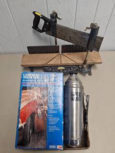 lot 83 image: Stanley Miter Box, Spray Gun, Thermos