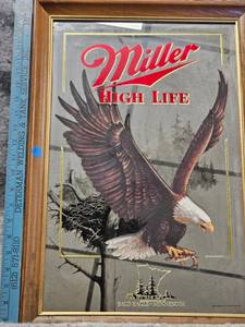 lot 86 image: Miller Highlife Mirror-Bald Eagle