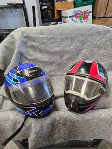 lot 169 image: Helmets, Sno Force Snowmobile and Fulmer Motorcycle