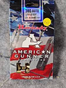 lot 242 image: Hornady 380 XTP, 75 ct Box, Like New