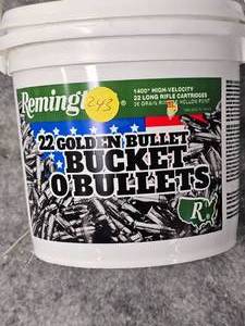 lot 243 image: Remington 1400 Count 22 LR Bucket of Bullets