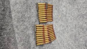 50rds- 30Cal Carbine, 5-10rd Stripper clips Full, from Korean War
