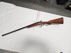 lot 301 image: Belgium Lift Breech 22 Rifle, Octagon Barrel