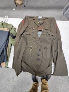 lot 307 image: 2 Military Dresscoats, 2 Shirts, 1 Shirt, and 2 Pants)