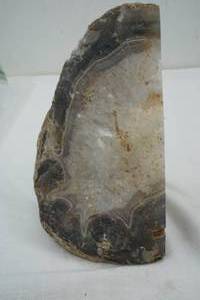 lot 143 image: Banded Agate Geode bookend rock crystal
