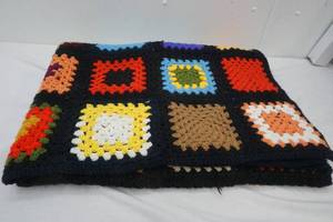 lot 207 image: colorful knitted Afghan
