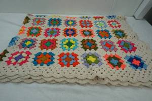 lot 208 image: colorful knitted Afghan