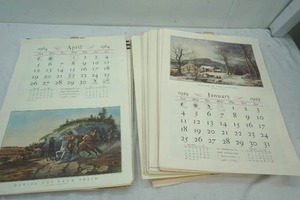 lot 275 image: VintageAntique 1940s-1990s Calendars with Famous Artworks