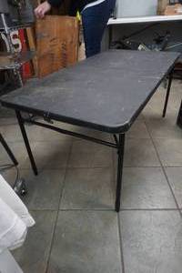 lot 296 image: black folding camp table