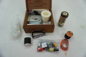 lot 381 image: Cigar Box sewing kit