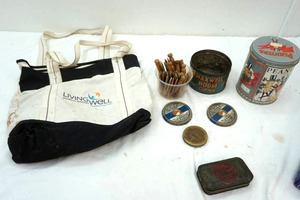 lot 428 image: collectible vintage tins & clothespins