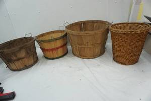 lot 467 image: apple baskets & wicker waste baskets