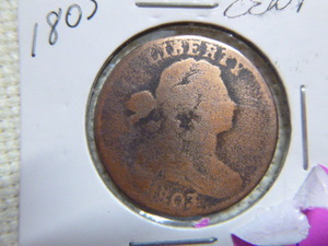 lot 11 image: 1803 Large Cent - Draped Bust