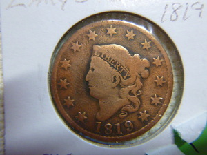 lot 31 image: 1819 Large Cent - Coronet Head