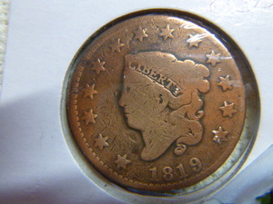 lot 32 image: 1819 Large Cent - Coronet Head