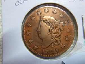 lot 35 image: 1820 Large Cent - Coronet Head (20 Over 19)