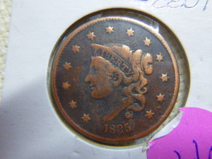 lot 66 image: 1835 Large Cent - Coronet Head