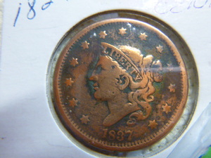 lot 69 image: 1837 Large Cent - Coronet Head