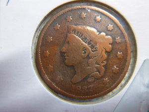lot 70 image: 1837 Large Cent - Coronet Head