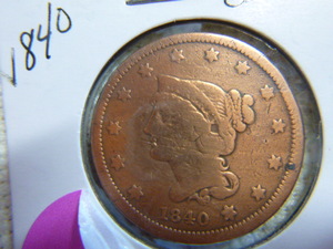 lot 77 image: 1840 Large Cent - Braided Hair