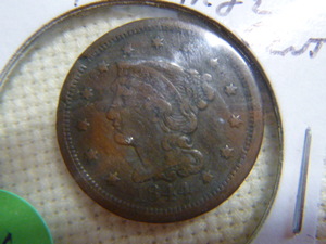lot 84 image: 1844 Large Cent - Braided Hair