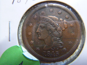 lot 87 image: 1845 Large Cent - Braided Hair