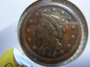 lot 93 image: 1848 Large Cent - Braided Hair