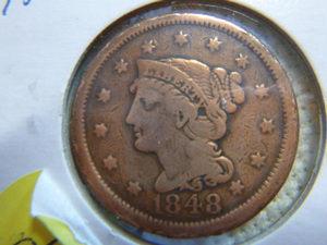 lot 95 image: 1848 Large Cent - Braided Hair