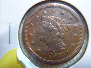 lot 101 image: 1851 Large Cent - Braided Hair