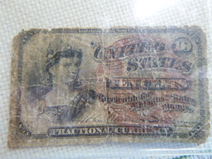 lot 120 image: 1863 10 Cents - Fractional Currency