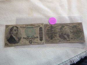 lot 122 image: (2) 1863 50 Cents - Fractional Currency