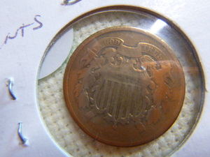 lot 129 image: 1866 Shield 2 Cents