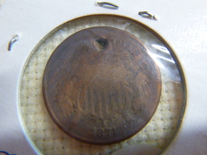 lot 142 image: 1871 Shield 2 Cents