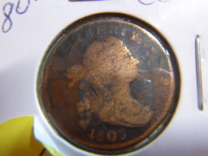 lot 145 image: 1803 Half Cent - Draped Bust