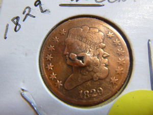 lot 162 image: 1829 Half Cent - Classic Head