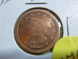 lot 170 image: 1855 Half Cent - Braided Hair