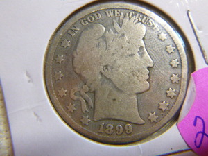lot 208 image: 1899 Barber Half Dollar