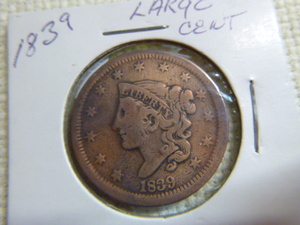 lot 231 image: 1839 Large Cent - Coronet Head - MINT ERROR