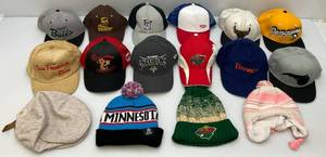 lot 75 image: Misc. Collectible Sports Hats & More (Some Snap Back )