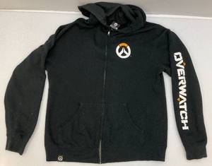 lot 113 image: JINX Blizzard OVERWATCH Mens Full Ziop Jacket Hoodie Black Size XL (PRE-OWNED)