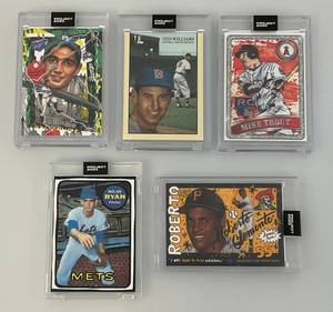 lot 171 image: Topps Project 2020 Baseball Cards In Hard Protective Cases Including Mike Trout, Nolan Ryan, Roberto Clemente, Sandy Koufax & Ted Williams,
