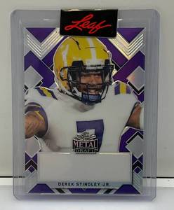 lot 178 image: LEAF Metal Draft  (Derek Stingley Jr.) 11 Unsigned Pre-Production Proof With Leaf Seal In Protective Sleeve