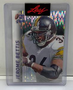 lot 184 image: LEAF Pro Set Retro (Jerome Bettis) 11 Pre-Production  Proof With Leaf Seal In Protective Sleeve